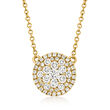 C. 1990 Vintage 1.00 ct. t.w. Diamond Disc Necklace in 14kt Yellow Gold