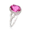 3.00 Carat Pink Topaz Ring with Diamond Accents in Sterling Silver