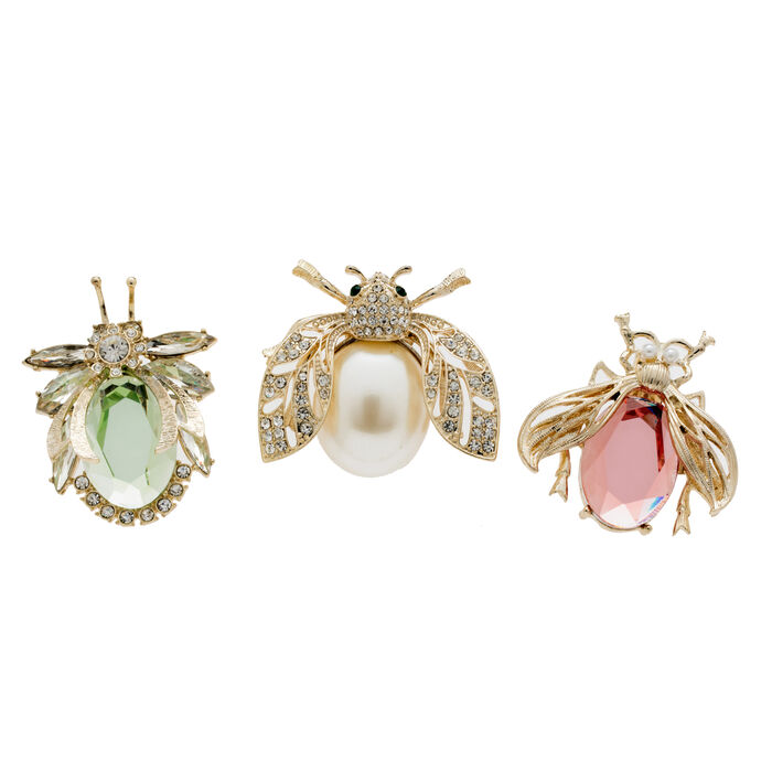 Joanna Buchanan Set of 3 Pastel Jeweled Insect Clips