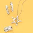 1.00 ct. t.w. Baguette Diamond Hoop Earrings in 14kt White Gold