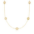 10-11mm Golden Cultured South Sea Pearl Station Necklace in 14kt Yellow Gold