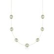 28.00 ct. t.w. Green Prasiolite  Station Necklace in 14kt Yellow Gold