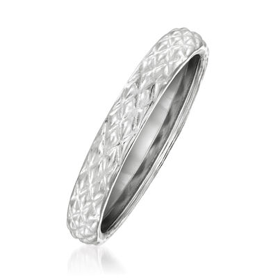 18kt White Gold Quilted Textured Ring