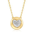 Italian 14kt Two-Tone Gold Heart Necklace