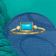 Turquoise and Diamond-Accented Ring in 14kt Yellow Gold