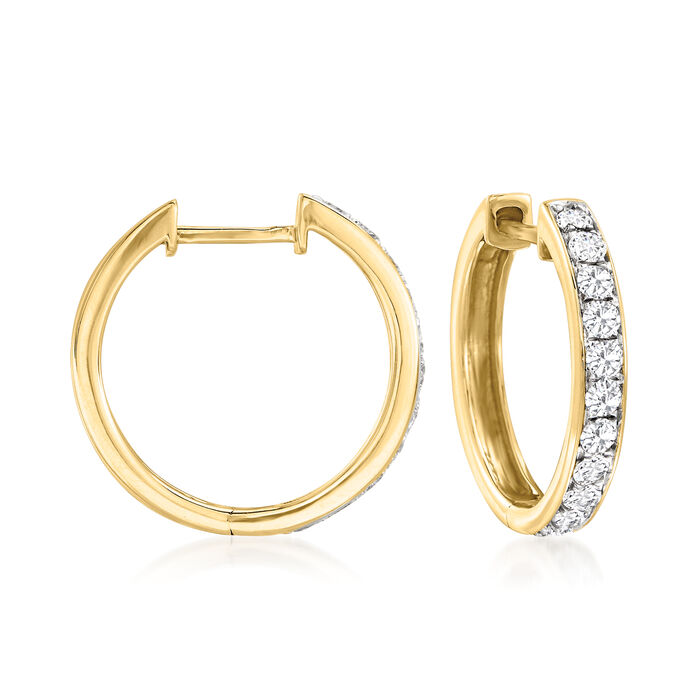 .50 ct. t.w. Diamond Hoop Earrings in 14kt Yellow Gold