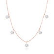 1.30 ct. t.w. Diamond Five-Stone Dangle Necklace in 18kt Rose Gold