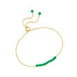 1.60 ct. t.w. Emerald Bead Bolo Bracelet in 14kt Yellow Gold