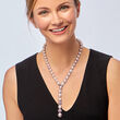 9-14.6mm Pink Cultured Pearl and 3.50 ct. t.w. Amethyst Necklace with 18kt White Gold 24-inch