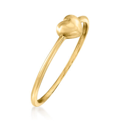 18kt Yellow Gold Puffed Heart Ring