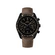 Omega Speedmaster Dark Side of the Moon Men's 44.25mm Auto Chronograph Black Ceramic Watch with Brown Leather