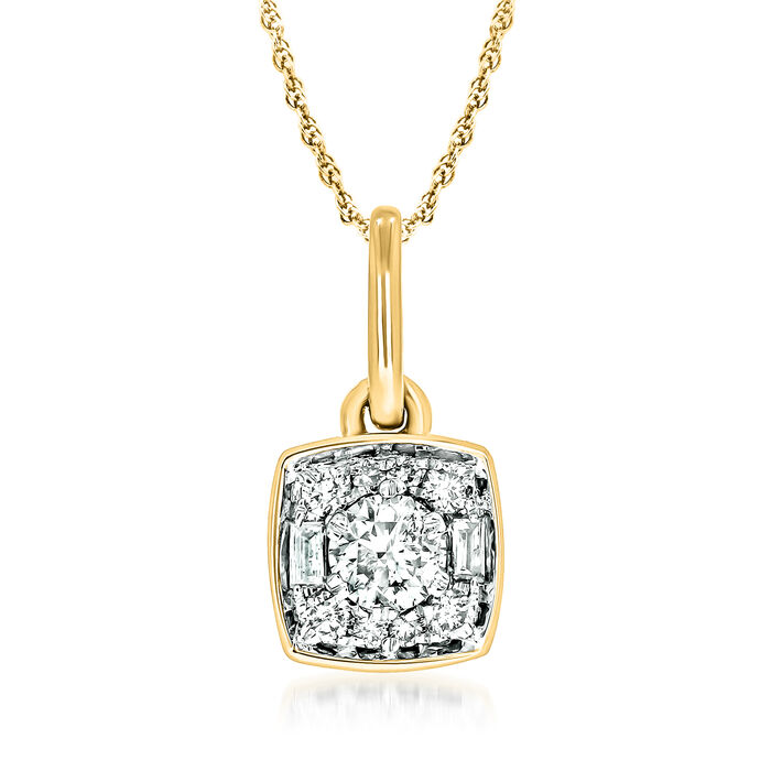 .20 ct. t.w. Diamond Square Pendant Necklace in 14kt Yellow Gold