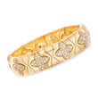 Roberto Coin &quot;Royal Princess Flower&quot; 1.48 ct. t.w. Diamond Bangle Bracelet in 18kt Yellow Gold