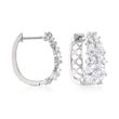 2.90 ct. t.w. Marquise and Round CZ Floral Hoop Earrings in Sterling Silver