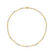 C. 1990 Vintage .25 ct. t.w. Diamond Woven-Link Bead Station Necklace in 18kt Two-Tone Gold