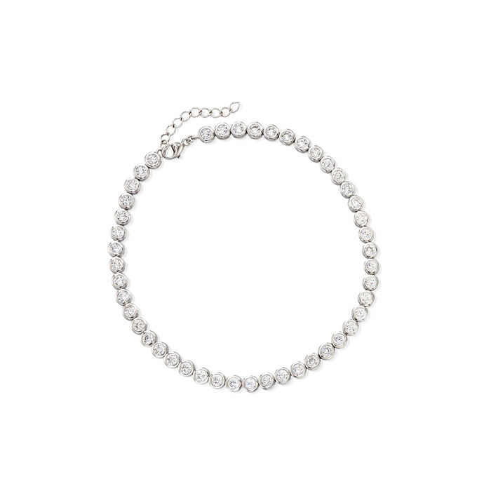4.70 ct. t.w. CZ Anklet in Sterling Silver