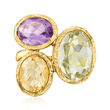8.30 ct. t.w. Multi-Gemstone Ring in 18kt Gold Over Sterling