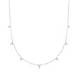 1.00 ct. t.w. Diamond Flower Station Necklace in 14kt White Gold