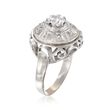 C. 1970 Vintage .68 ct. t.w. Diamond Openwork Dome Ring in 14kt White Gold