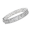 3.00 ct. t.w. Round and Baguette Diamond Bangle Bracelet in 14kt White Gold