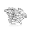 Italian Sterling Silver Alligator Bypass Ring