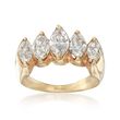 C. 1980 Vintage 1.80 ct. t.w. Marquise Diamond Engagement Ring in 18kt Yellow Gold