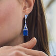 12.60 ct. t.w. Simulated Sapphire and .70 ct. t.w. CZ Drop Earrings in Sterling Silver