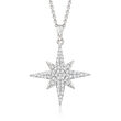 .25 ct. t.w. Diamond Starburst Pendant Necklace in Sterling Silver