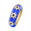 .20 ct. t.w. Sapphire and Blue Enamel Star Ring in 18kt Gold Over Sterling