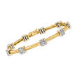 C. 1990 Vintage 1.25 ct. t.w. Diamond Square Station Bracelet in 18kt Yellow Gold