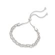 Italian Sterling Silver Diamond-Cut Braided Bead Bolo Bracelet