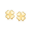 Italian 14kt Yellow Gold Four-Leaf Clover Earrings
