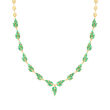 25.00 ct. t.w. Emerald Leaf Necklace in 18kt Gold Over Sterling