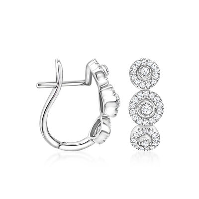 .40 ct. t.w. Diamond Three-Station Curved Earrings in 14kt White Gold