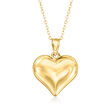 10kt Yellow Gold Puffed Heart Pendant Necklace