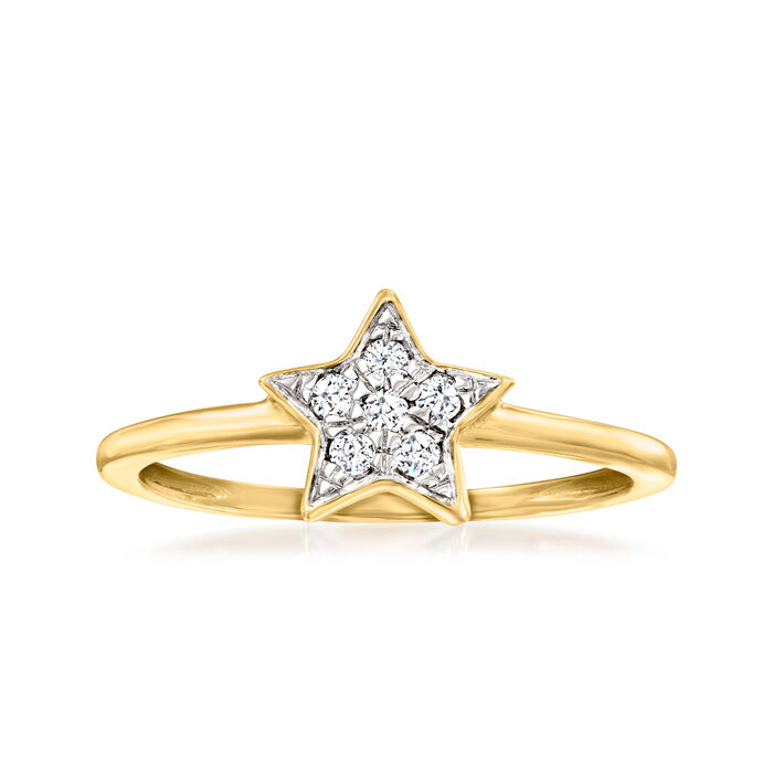 .10 ct. t.w. Diamond Star Ring in 10kt Yellow Gold