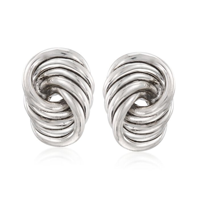 Sterling Silver Large Spiral Knot Clip-On Earrings
