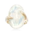 Moonstone Bypass Ring in 14kt Yellow Gold