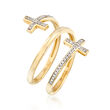 .10 ct. t.w. Diamond Coiled Double Cross Ring in 14kt Yellow Gold
