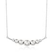 Italian Sterling Silver Graduated Ball Bar Necklace