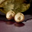 Italian 18kt Yellow Gold Over Sterling Beaded Dome Earrings