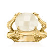 C. 1980 Vintage 4.30 Carat Rock Crystal Ring in 14kt Yellow Gold