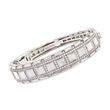 Belle Etoile &quot;Regal&quot; Mother-Of Pearl and 3.00 ct. t.w. CZ Bangle Bracelet in Sterling Silver