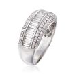 C. 1990 Vintage 2.00 ct. t.w. Round and Baguette Diamond Ring in 14kt White Gold