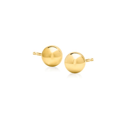 6-10mm 14kt Yellow Gold Jewelry Set: Three Pairs of Ball Stud Earrings
