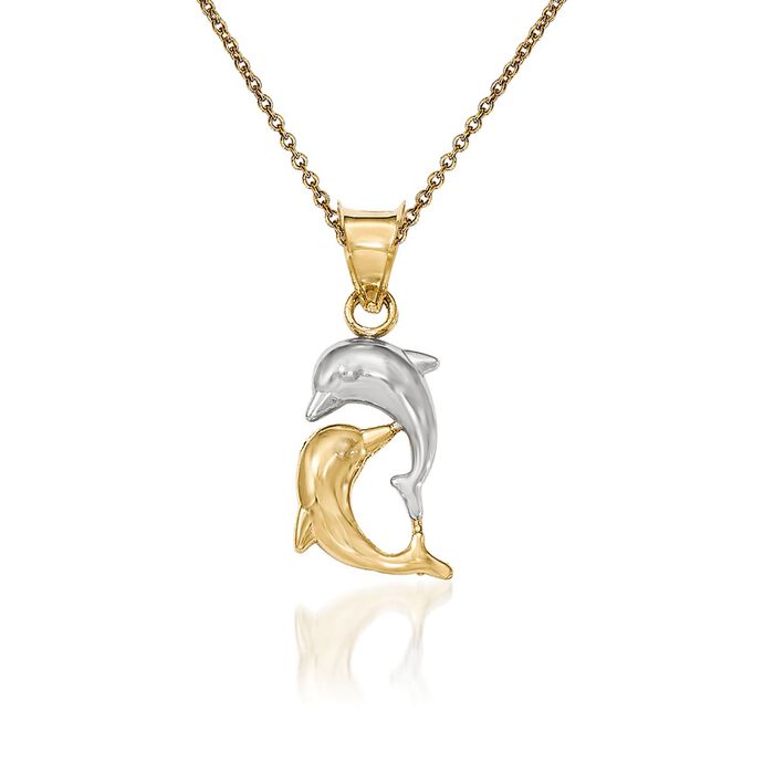14kt Yellow Gold Dolphin Pendant Necklace