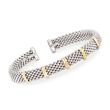 Phillip Gavriel &quot;Popcorn&quot; Sterling Silver Cuff Bracelet with 18kt Yellow Gold