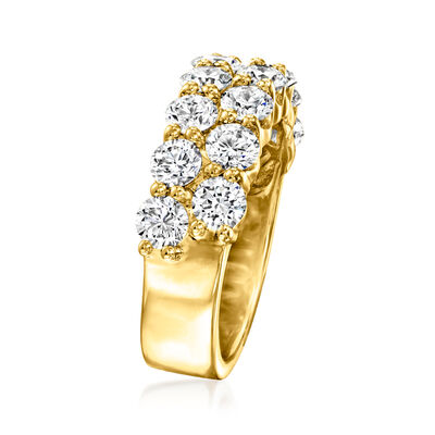 3.00 ct. t.w. Lab-Grown Diamond Two-Row Ring in 14kt Yellow Gold