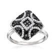 .50 ct. t.w. Black and White Diamond Ring in Sterling Silver