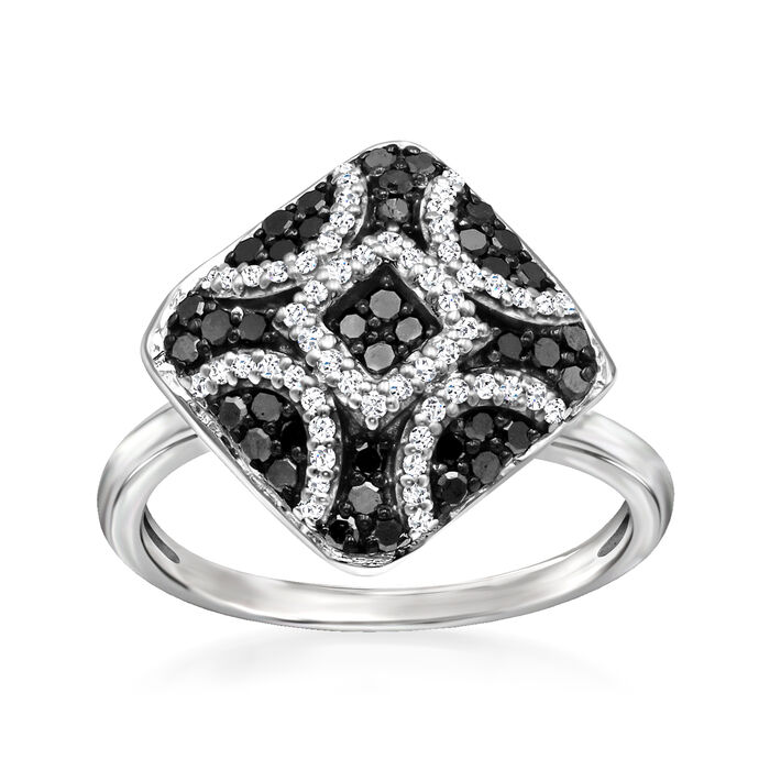 .50 ct. t.w. Black and White Diamond Ring in Sterling Silver